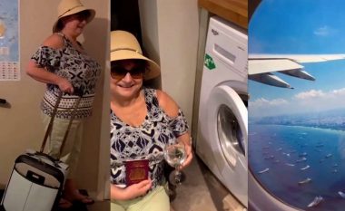 E lodhur nga bllokimi për shkak të coronavirusit, kjo grua improvizon “një udhëtim me aeroplan” në shtëpinë e saj