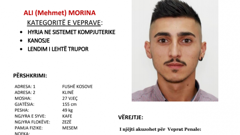 Arrestohet Ali Morina, qytetarët ndihmuan Policinë pas publikimit të fotografisë se ai ishte në kërkim