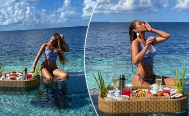 Anxhelina Hadërgjonaj vjen me poza atraktive nga Ishujt Maldive, ndërsa vë në pah linjat trupore