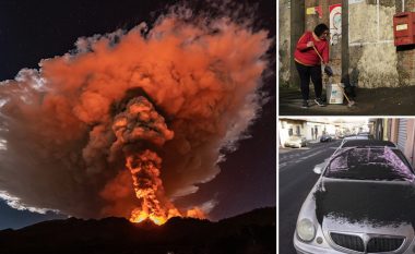 Vullkani më aktiv i Evropës shpërthen shtatë herë në dy javë, zonat përreth mbulohen nga hiri i zi