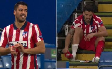 Zhgënjimi dhe buzëqeshja ironike e Luis Suarez kur u zëvendësua nga Diego Simeone