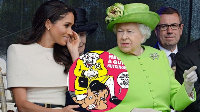 Magazina satirike “Charlie Hebdo” me karikaturë për Mbretëreshën dhe Meghan Markle