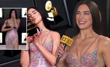 Kollitja nuk e la të përfundonte intervistën - momenti i sikletshëm i Dua Lipës pas marrjes së çmimit "Grammy"