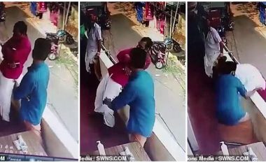Momenti kur kalimtari i rastit shpëton burrin nga Indi që po binte nga ballkoni, e kap për shputat e këmbëve