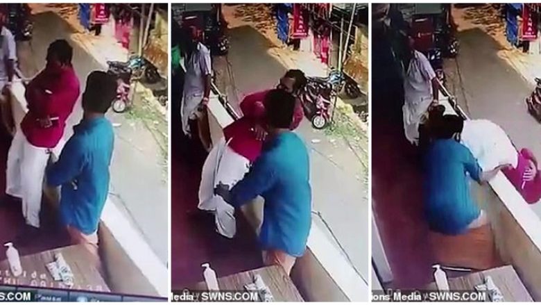 Momenti kur kalimtari i rastit shpëton burrin nga Indi që po binte nga ballkoni, e kap për shputat e këmbëve