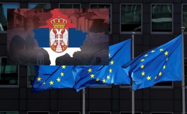 BE i reagon Vuçiqit pas publikimit të hartës së Kosovës të mbuluar me flamurin serb