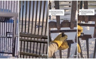 Burri që punon në Rrethin Arktik dokumenton sfidat e punës, para zyrës ku punon ka një kafaz – është ndërtuar për ta mbrojtur nga arinjtë polarë