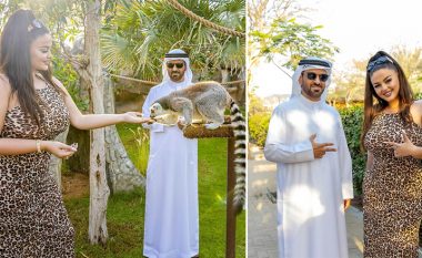 Enca në Dubai takohet me sheikun e famshëm Saif Ahmad Belhasa, e falënderon për mikpritjen në kopshtin e tij zoologjik
