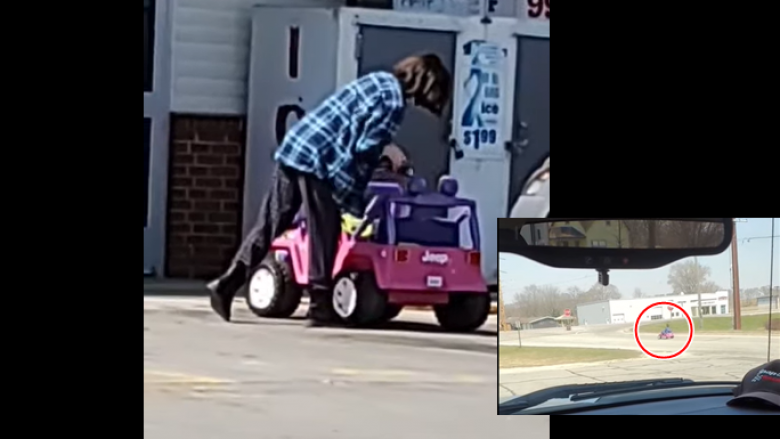 Gruaja në SHBA shkon në dyqan me një “Jeep” lodër ngjyrë rozë