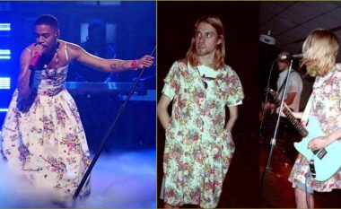 Reperi Kid Cudi nderoi Kurt Cobainin duke veshur një fustan dhe xhemper si legjenda e “Nirvana”