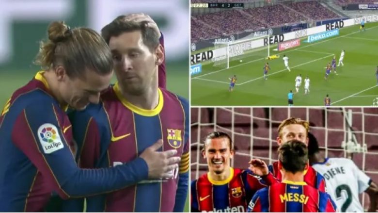 Messi tregoi madhështinë e tij ndaj Getafes, refuzoi ta kompletojë het-trikun duke ia lënë penalltinë Griezmannit