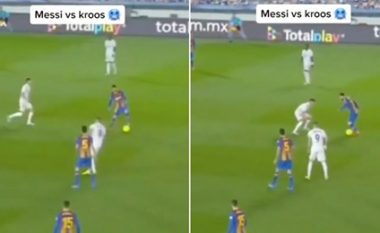 Pamje që mund t’ju kenë ikur: Messi e shmangu Kroosin si të ishte një kon stërvitës