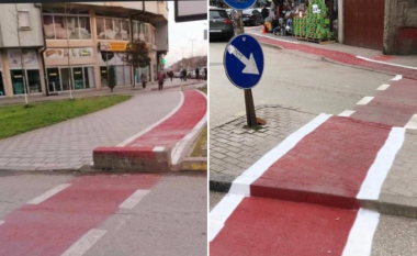 Shtegu për biçikleta në Tetovë bëhet objekt tallje në rrjetet sociale