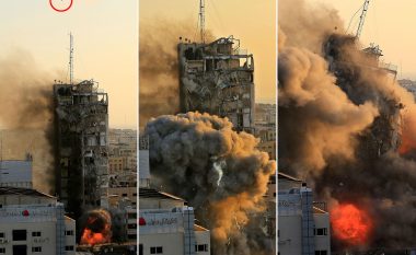 Aeroplanët ushtarak të Izraelit godasin ndërtesën 14-katëshe në Gaza, ajo shembet për pak sekonda – pamje nga kënde të ndryshme