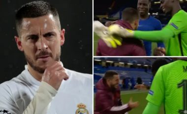 Hazard thyen heshtjen pasi u pa duke qeshur me lojtarët e Chelseat pas eliminimit të Real Madridit nga Liga e Kampionëve