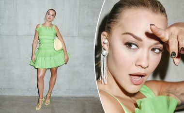 Rita Ora duket e mrekullueshme në të gjelbër, ndërsa feston suksesin e mini-albumit “Bang” me 40 milionë dëgjime në Spotify