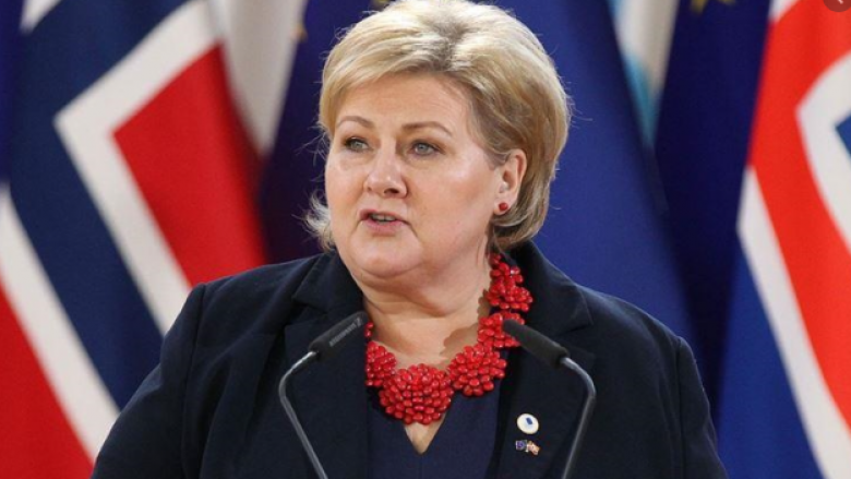 Kryeministrja norvegjeze Erna Solberg uron Kurtin, thotë se do ta ndjekin nga afër dialogun Kosovë-Serbi