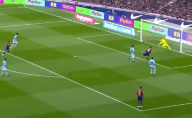 Messi shënon gol të rrallë me kokë