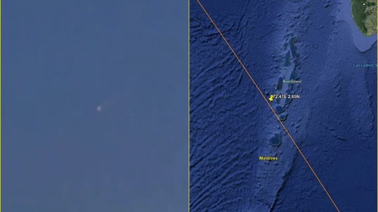 Në rrjetet sociale po qarkullojnë pamje që supozohet se tregojnë raketën e Kinës derisa kthehet në Tokë dhe bie në Oqeanin Indian