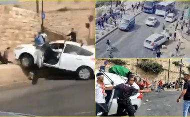 Nuk dihet se çfarë e provokoi incidentin: Momenti kur shoferi izraelit ‘fshin përpara’ me veturë një grup palestinezësh – pasi siç pretendohet, u sulmua nga ata