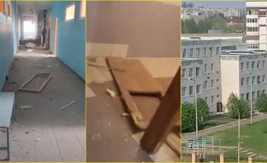 Pamje që tregojnë kaosin e krijuar në një shkollë në Rusi, pas të shtënave dhe një shpërthimi nga ku u vranë të paktën 8 fëmijë