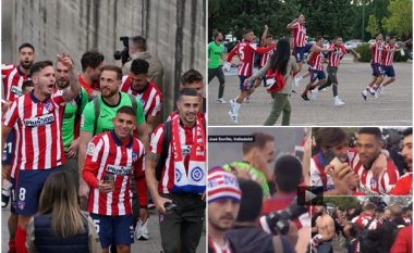 Lojtarët e Atletico Madridit dolën në rrugë dhe festuar me tifozët, u desh ndërhyrja e policisë që të ndalet festa