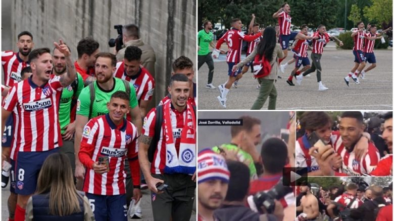 Lojtarët e Atletico Madridit dolën në rrugë dhe festuar me tifozët, u desh ndërhyrja e policisë që të ndalet festa