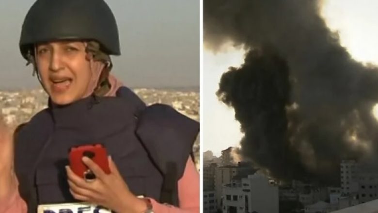 Gazetarja ishte duke raportuar live në kohën e shembjes së ndërtesës në Gaza: O Zot, më duhet të largohem