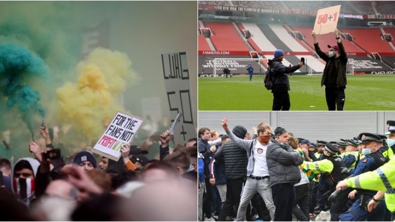 Brenda protestave të tifozëve të United, derisa iu vërsulën fushës dhe lojtarët e Liverpoolit u mbyllën në dhomën e zhveshjes