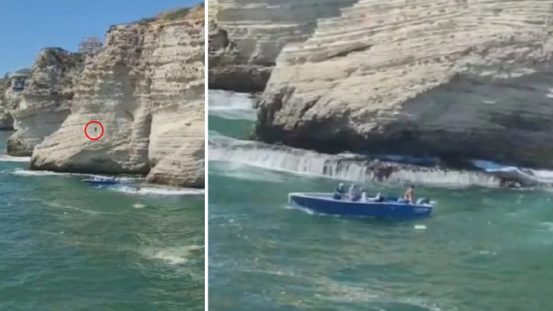 Momentet tragjike kur pushuesi ‘i guximshëm’ në Bejrut hidhet nga 30 metra, por bie mbi barkën e turistëve poshtë shkëmbit