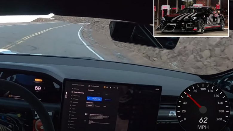 Shihni shpejtësinë e Model S Plaid të Tesla, shoferi prek 220 km/orë në një rrugë malore të rrezikshme që arrin lartësinë 4 mijë metra