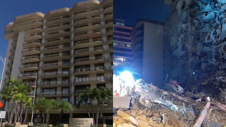 Ekipet e shpëtimit nxitojnë drejt një ndërtese pjesërisht të shembur në Miami Beach – pamjet nga vendi i ngjarjes