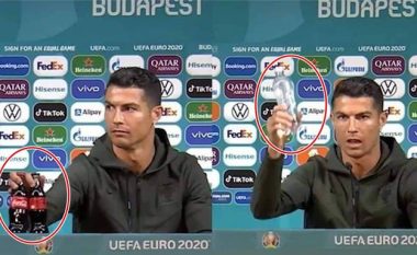 Se i urren pijet e gazura tashmë është e dukshme - Ronaldo largon dy shishet dhe bën thirrje që të konsumohet më shumë ujë