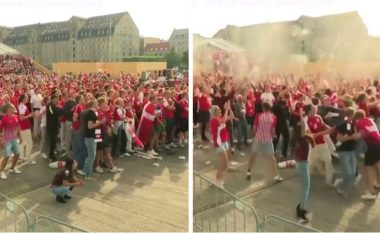 Festa e danezëve pas golit të parë të Dolberg – një nga pamjet më të bukura të EURO 2020