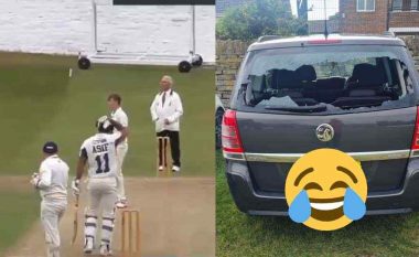 Lojtari i kriketit bëri “goditjen e madhe”, por topi përfundoi përmes dritares së veturës së tij