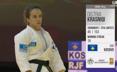 Distria Krasniqi mposhtet në gjysmëfinale të Botërorit, por mbetet në luftë për medaljen e bronztë