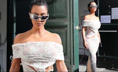Çfarë do të thoshte Papa për këtë veshje? Kim Kardashian shfaqet me fustan transparent gjatë vizitës së saj në Vatikan