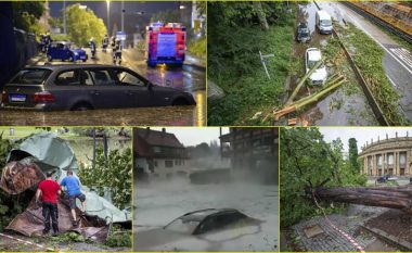 Shira të rrëmbyeshëm, dhjetëra aksidente dhe qindra ndërhyrje të zjarrfikësve në Gjermani – pamje që tregojnë fuqinë e “nënës natyrë”