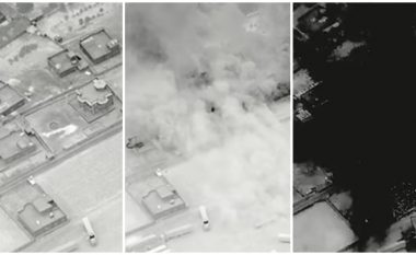 Petangoni publikon pamjet e sulmeve mbi grupet e përkrahura nga Irani përgjatë vijës kufitare Siri-Irak, bombat 900 kilogramëshe godasin objektet