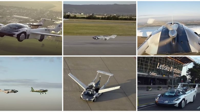 AirCar vetura e parë fluturuese, lëviz me 190 kilometra në orë dhe mund të ngritet deri në dymijë metra – bishti dhe krahët i palosen për tre minuta