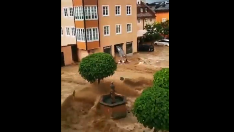 Përmbytet qyteti Hallein në Austri, pas reshjeve të mëdha