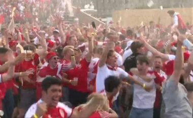 Festë e çmendur në Kopenhagë pas golave dhe fitores së Danimarkës ndaj Çekisë
