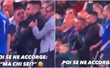 I futur në mes të lojtarëve të Italisë dhe këndonte për kalimin në finale të Euro 2020 – tifozi e zuri në befasi Verratin që mbeti i stepur