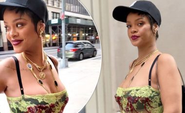 Rihanna shijon mëngjesin në New York e veshur me një këmishë të tejdukshme