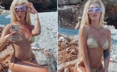 Era Istrefi vazhdon të publikojë poza të tjera atraktive në bikini nga pushimet në Shqipëri