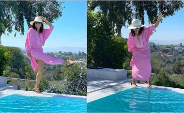 Për pak sa nuk ra në pishinë – Eva Longoria tregon si duken gjërat në Instagram dhe si në realitet