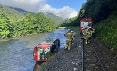 Treni del nga shinat dhe bie në lumë – lëndohen disa nxënës në Austri