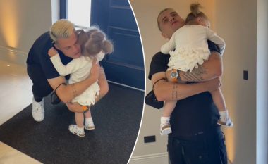 Ribashkim pas gjashtë javësh, gruaja e Granit Xhakës publikon momentin emocionues kur futbollisti kthehet në shtëpi dhe takon të bijën