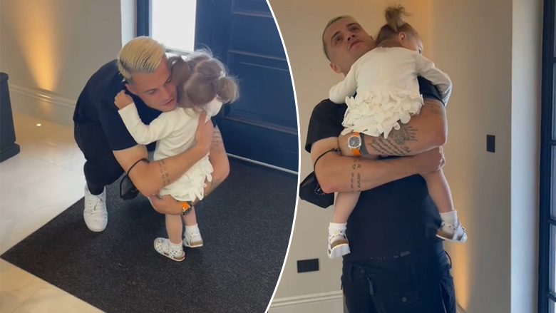 Ribashkim pas gjashtë javësh, gruaja e Granit Xhakës publikon momentin emocionues kur futbollisti kthehet në shtëpi dhe takon të bijën