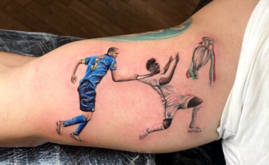 Bëhet tatuazhë momenti kryesor i finales së Euro 2020 me protagonistë Chiellinin e Sakan